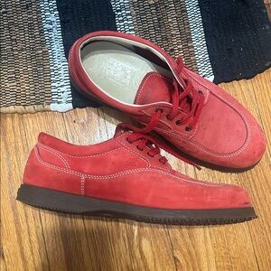 Hogan Suede & Leather Red Designer Loafers